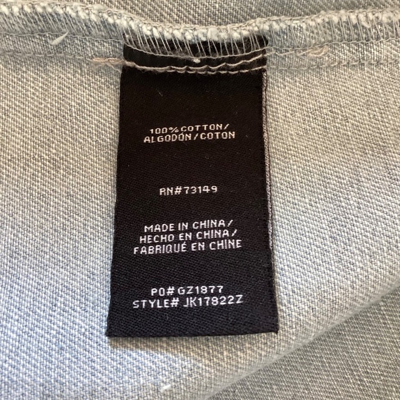 Boom Boom Distressed Torn Moto Jean Denim Trucker Jacket Sz L Relaxed Fit NWT - Picture 10 of 14